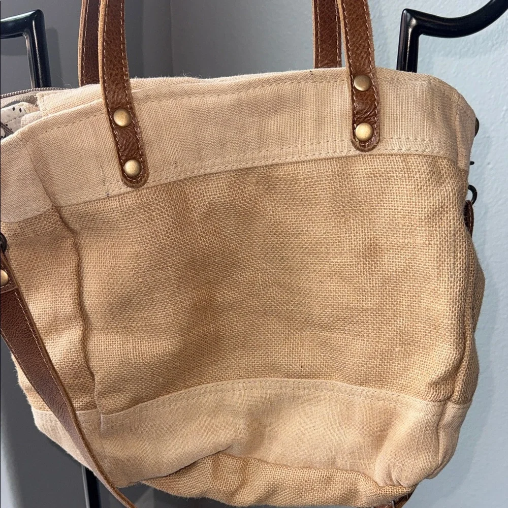 Myra Brown Canvas Tote Bag - Picture 9 of 12